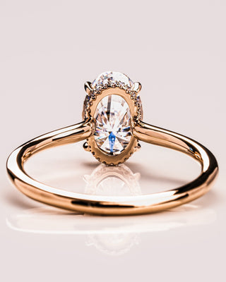 Cushion Hidden Halo Lab Grown Diamond Engagement Ring