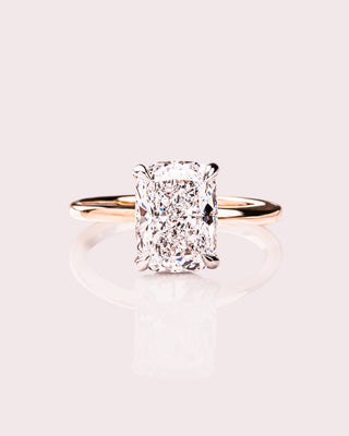 Cushion Hidden Halo Lab Grown Diamond Engagement Ring