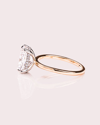 Cushion Hidden Halo Lab Grown Diamond Engagement Ring