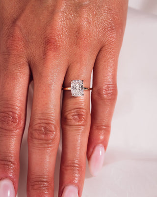 Cushion Hidden Halo Lab Grown Diamond Engagement Ring