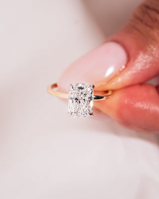 Cushion Hidden Halo Lab Grown Diamond Engagement Ring