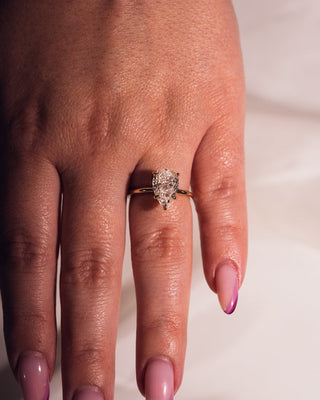Cushion Hidden Halo Lab Grown Diamond Engagement Ring