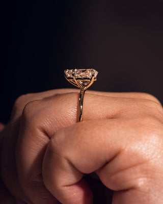 Cushion Hidden Halo Lab Grown Diamond Engagement Ring