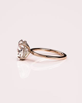 Cushion Hidden Halo Lab Grown Diamond Engagement Ring