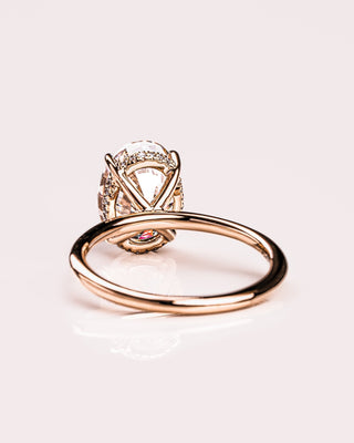 Cushion Hidden Halo Lab Grown Diamond Engagement Ring
