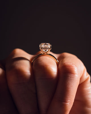 Cushion Hidden Halo Lab Grown Diamond Engagement Ring