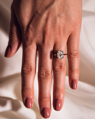 Cushion Hidden Halo Lab Grown Diamond Engagement Ring