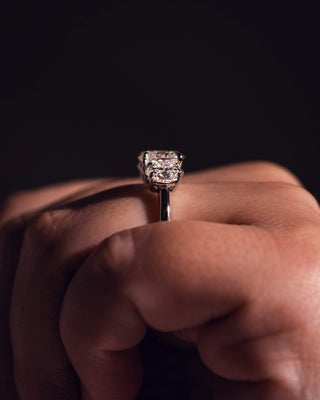 Cushion Hidden Halo Lab Grown Diamond Engagement Ring