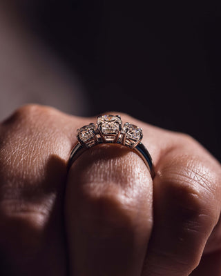 Cushion Hidden Halo Lab Grown Diamond Engagement Ring