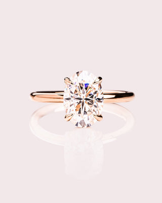 Cushion Hidden Halo Lab Grown Diamond Engagement Ring