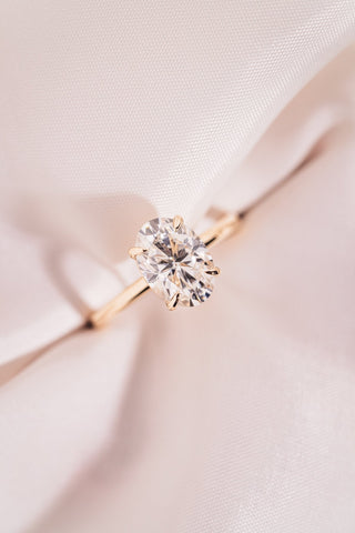Cushion Hidden Halo Lab Grown Diamond Engagement Ring