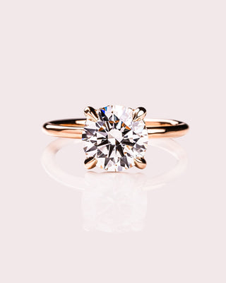 Cushion Hidden Halo Lab Grown Diamond Engagement Ring