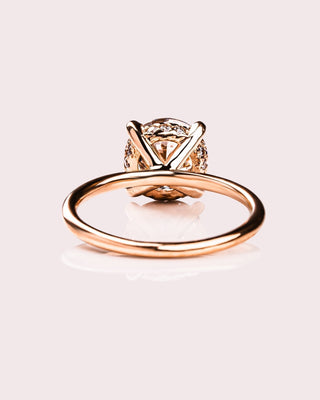 Cushion Hidden Halo Lab Grown Diamond Engagement Ring