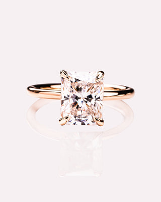 Cushion Hidden Halo Lab Grown Diamond Engagement Ring