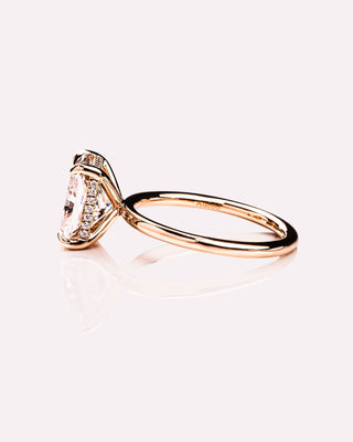 Cushion Hidden Halo Lab Grown Diamond Engagement Ring