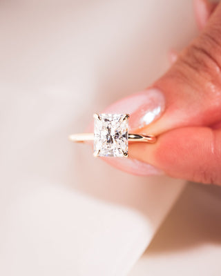 Cushion Hidden Halo Lab Grown Diamond Engagement Ring