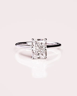 Cushion Hidden Halo Lab Grown Diamond Engagement Ring