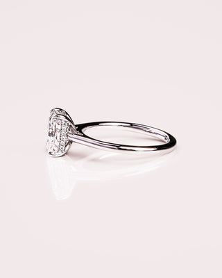 Cushion Hidden Halo Lab Grown Diamond Engagement Ring