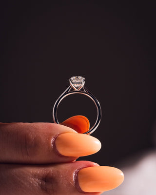 Cushion Hidden Halo Lab Grown Diamond Engagement Ring