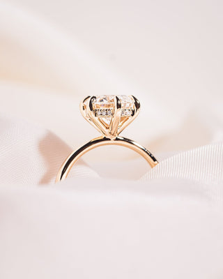 Cushion Hidden Halo Lab Grown Diamond Engagement Ring