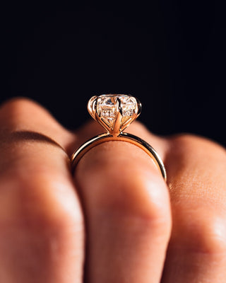Cushion Hidden Halo Lab Grown Diamond Engagement Ring