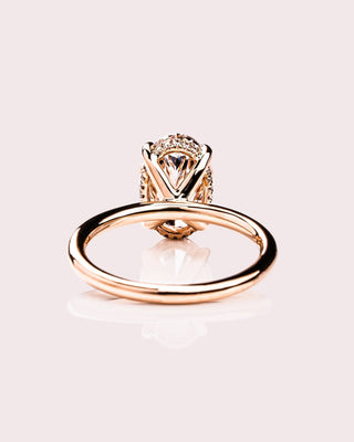 Cushion Hidden Halo Lab Grown Diamond Engagement Ring