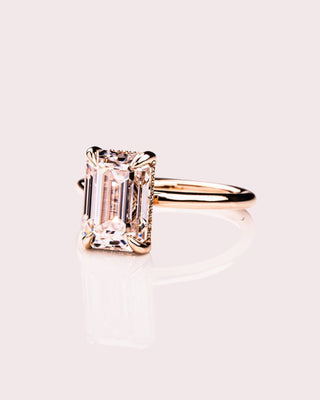 Cushion Hidden Halo Lab Grown Diamond Engagement Ring