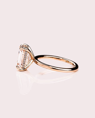 Cushion Hidden Halo Lab Grown Diamond Engagement Ring