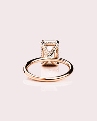 Cushion Hidden Halo Lab Grown Diamond Engagement Ring
