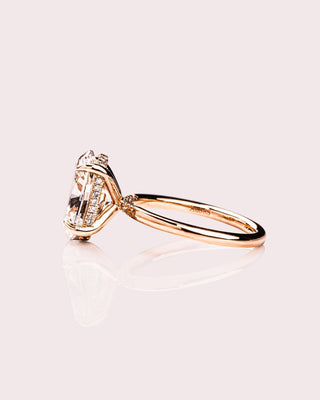 Cushion Hidden Halo Lab Grown Diamond Engagement Ring