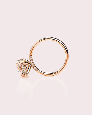 Cushion Hidden Halo Lab Grown Diamond Engagement Ring