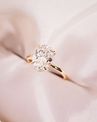 Cushion Hidden Halo Lab Grown Diamond Engagement Ring
