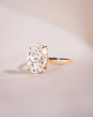 Cushion Hidden Halo Lab Grown Diamond Engagement Ring