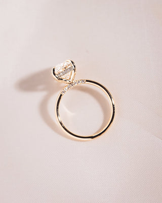 Cushion Hidden Halo Lab Grown Diamond Engagement Ring