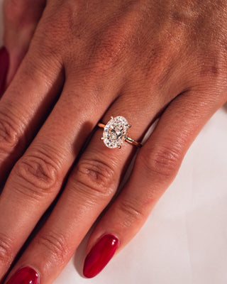 Cushion Hidden Halo Lab Grown Diamond Engagement Ring