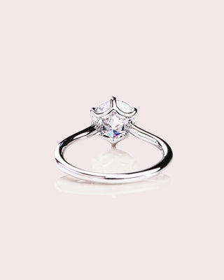 Cushion Hidden Halo Lab Grown Diamond Engagement Ring