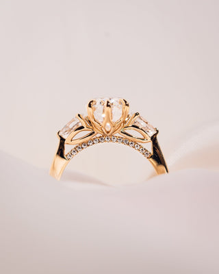 Cushion Hidden Halo Lab Grown Diamond Engagement Ring