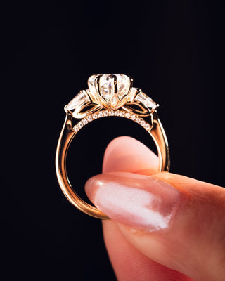 Cushion Hidden Halo Lab Grown Diamond Engagement Ring