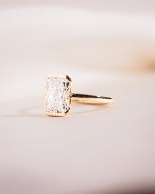 Cushion Hidden Halo Lab Grown Diamond Engagement Ring