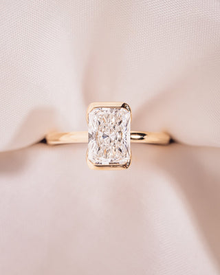 Cushion Hidden Halo Lab Grown Diamond Engagement Ring