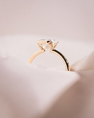 Cushion Hidden Halo Lab Grown Diamond Engagement Ring
