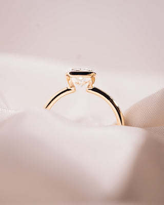 Cushion Hidden Halo Lab Grown Diamond Engagement Ring