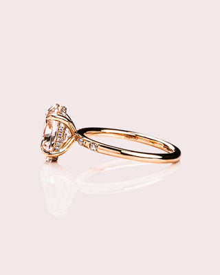 Cushion Hidden Halo Lab Grown Diamond Engagement Ring