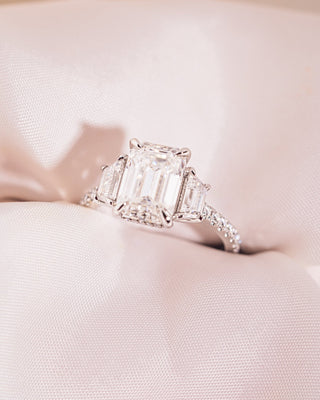 Cushion Hidden Halo Lab Grown Diamond Engagement Ring