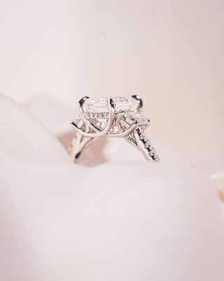 Cushion Hidden Halo Lab Grown Diamond Engagement Ring