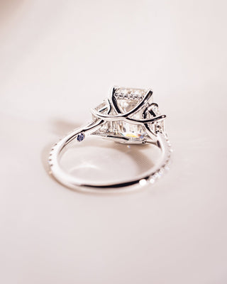 Cushion Hidden Halo Lab Grown Diamond Engagement Ring