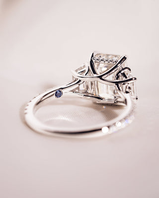 Cushion Hidden Halo Lab Grown Diamond Engagement Ring