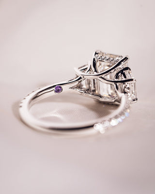 Cushion Hidden Halo Lab Grown Diamond Engagement Ring