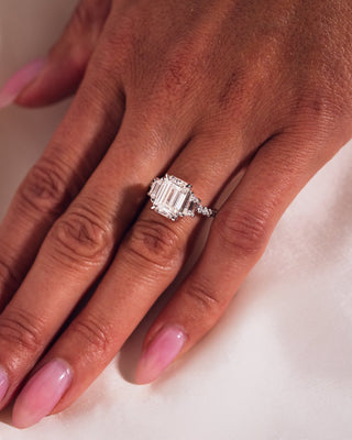 Cushion Hidden Halo Lab Grown Diamond Engagement Ring