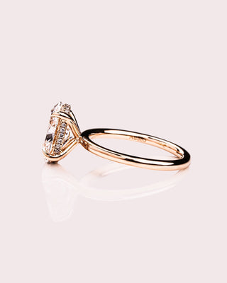 Cushion Hidden Halo Lab Grown Diamond Engagement Ring